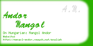 andor mangol business card